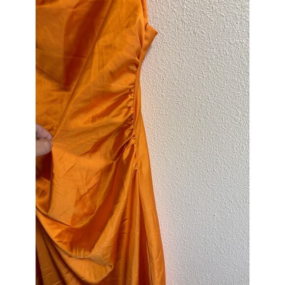 New LUCY PARIS Sz S Midi Slip Dress Lined Ruching Adjustable Feminine Formal - Picture 4 of 11